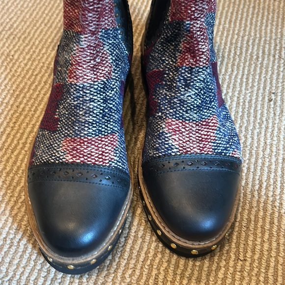 NEW FREE PEOPLE atlas Chelsea kilim boots in blue combo size 36 - Picture 7 of 12